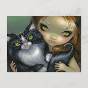 Cartão postal "Gato Tuxedo Malicioso"