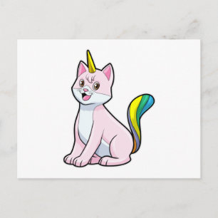 Cartão Postal Gato Unicórnio
