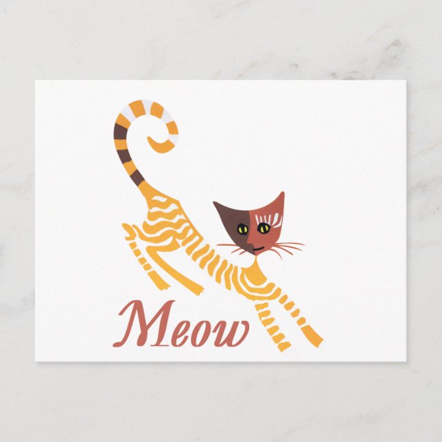 Cartão Postal Gato vermelho engraçado (Frente)