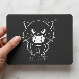 Cartão Postal Gato zangado fofo chiando O quê.