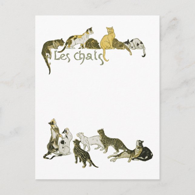 Cartão Postal Gatos, Alexandre Steinlen (Frente)