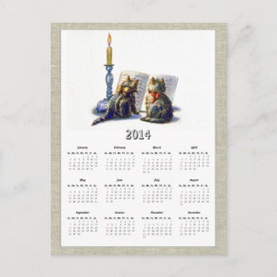 Cartão Postal Gatos Antigos Calendário 2014 II