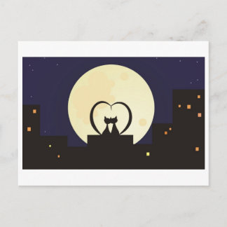 Cartão Postal gatos apaixonados