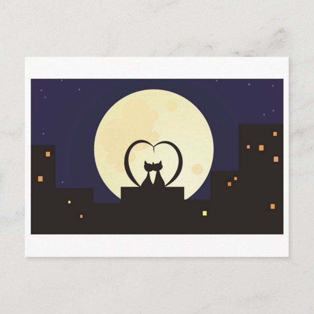 Cartão Postal gatos apaixonados (Frente)