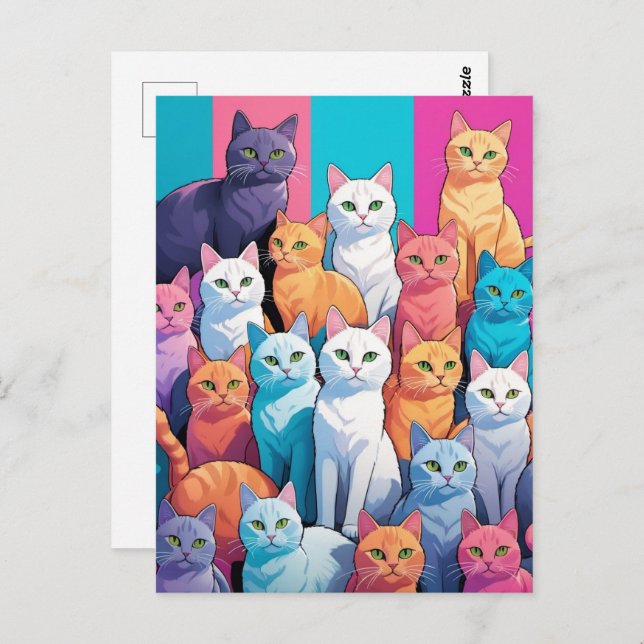 Cartão Postal Gatos Arco-Íris, Pós-Travessia (Frente/Verso)