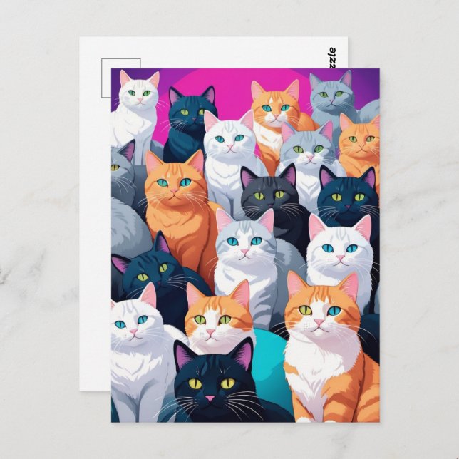 Cartão Postal Gatos Arco-Íris, Pós-Travessia (Frente/Verso)