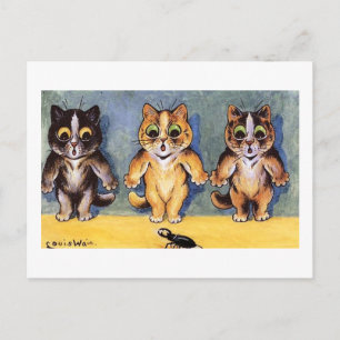 Cartão Postal Gatos assustados de Louis Wain