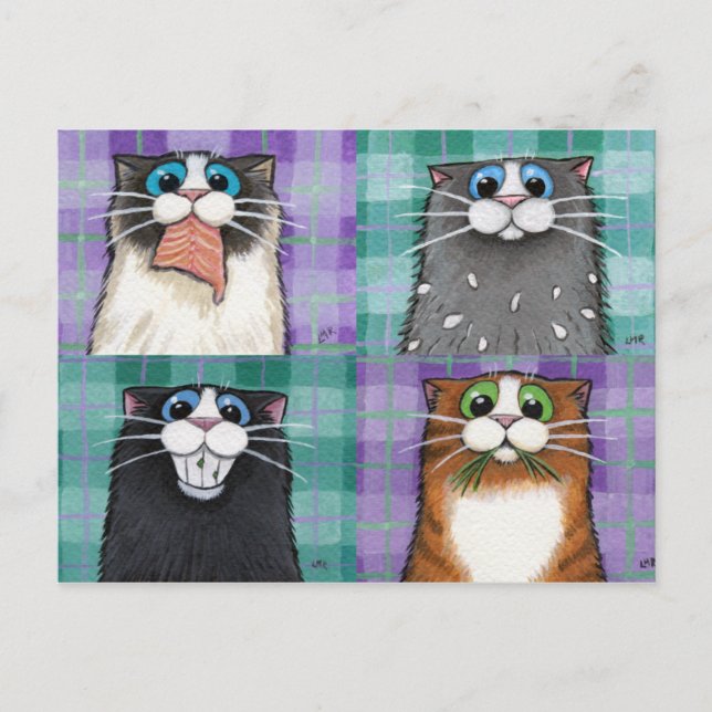 Cartão Postal Gatos Até Sem Cartão-Postal Bom (Frente)