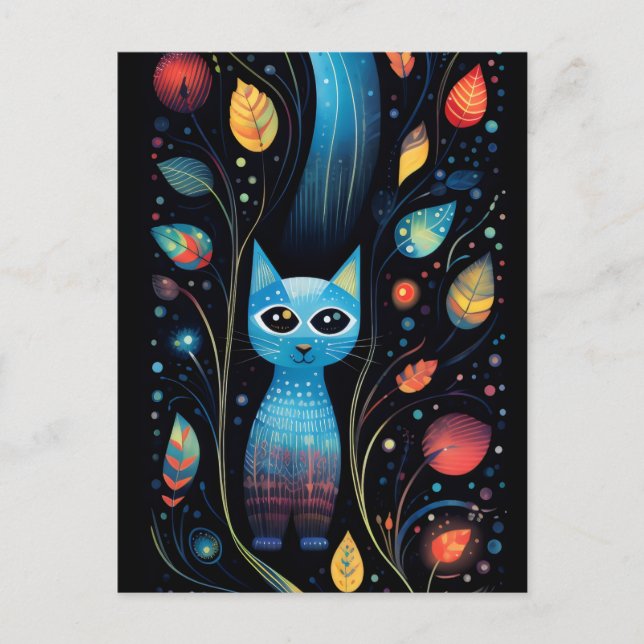 Cartão Postal Gatos azuis (Frente)