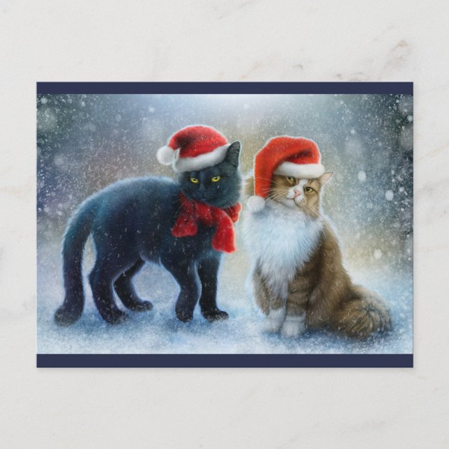 Cartão Postal Gatos Cons (Christmas Theme Holiday Postcard!)