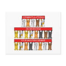 Gatos de desenho de Parabéns mestrados