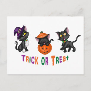 Cartão Postal Gatos de Dia das Bruxas