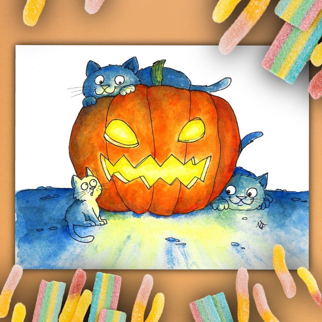 Cartão Postal Gatos de Halloween  (Criador carregado)