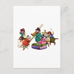 Cartão Postal Gatos de Jazz