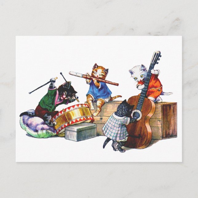 Cartão Postal Gatos de Jazz (Frente)