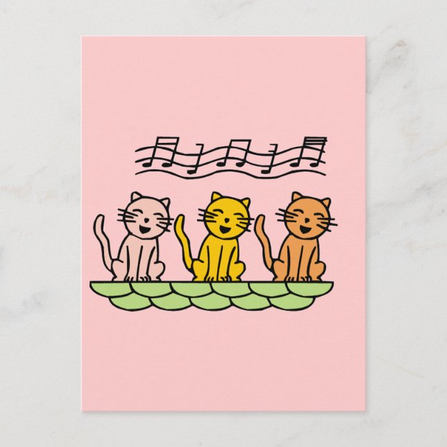 Cartão Postal Gatos do canto camiseta e presentes (Frente)