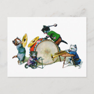 Cartão Postal Gatos do jazz