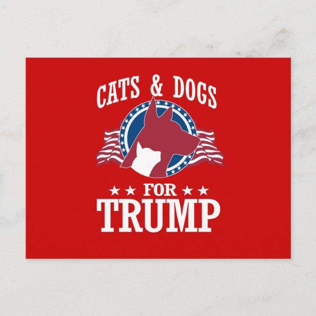 CARTÃO POSTAL GATOS E CÃES PARA TRUMP (Frente)