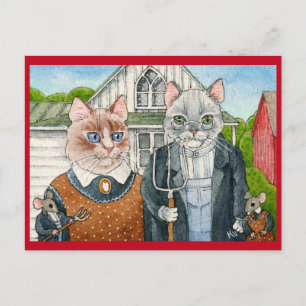 Cartão Postal Gatos e Ratos Cutos, Cartão-postal Gótico Americ