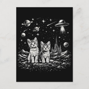 Cartão Postal Gatos Espaciais no Cosmos