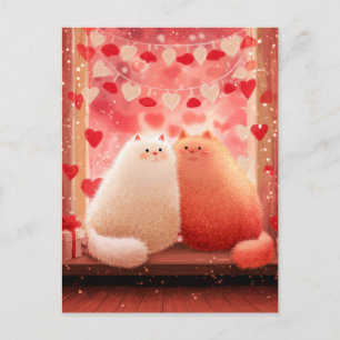 Cartão Postal Gatos Fofos do Dia dos Namorados
