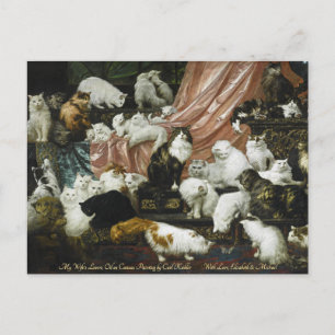 Cartão Postal Gatos Fofos Gatinhos Arte Antiga Personalizada