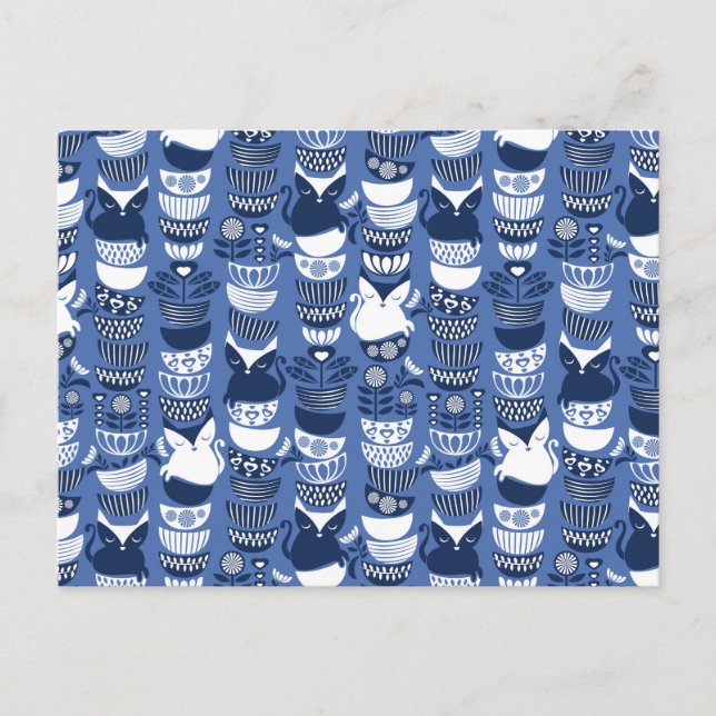 Cartão Postal Gatos folhosos suecos I (Frente)