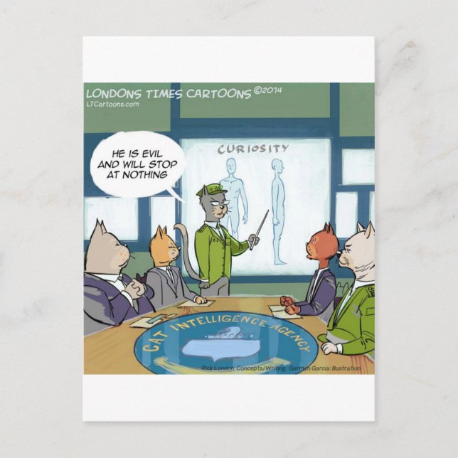 Cartão Postal Gatos, Inimigo Natural, Engraçado (Frente)