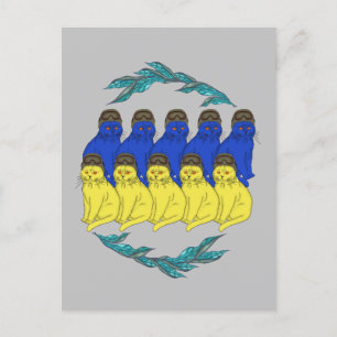 Cartão Postal Gatos militares ucranianos