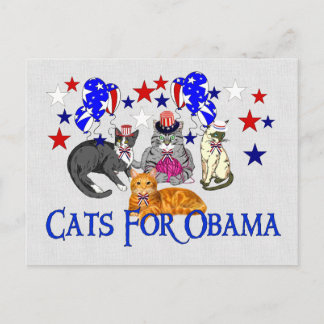 CARTÃO POSTAL GATOS PARA OBAMA