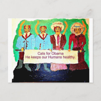 Cartão Postal Gatos para Obama