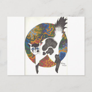 Cartão Postal Gatos - Preto e Branco