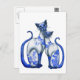 Cartão Postal Gatos Siamese do salgueiro azul (Frente/Verso)