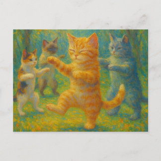 Cartão Postal Gatos Tai Chi