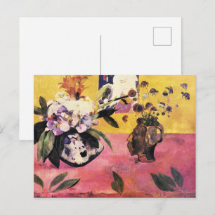 Cartão Postal Gauguin Natureza-Morta Vaso de Cabeça Gravura em M