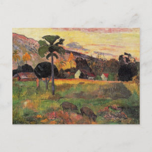 Cartão Postal Gauguin - Venha aqui, pintura de impressionismo