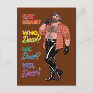 Cartão Postal "Gay Bear? Quem, Querido?" - Arte Divertida da Cul
