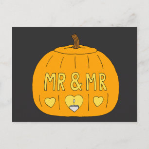 Cartão Postal Gay de Romance do Dia das Bruxas do Casal masculin