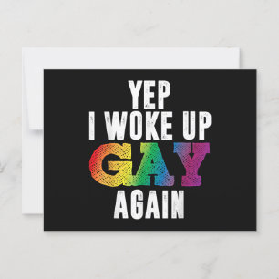 Cartão Postal Gay do Acordado - Orgulho Rainbow Queer Gay do Par