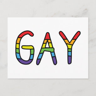 Cartão Postal Gay Doodle Design