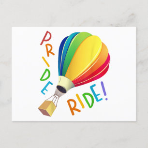 Cartão Postal Gay engraçados do Balão de Ar Quente do Arco-Íris