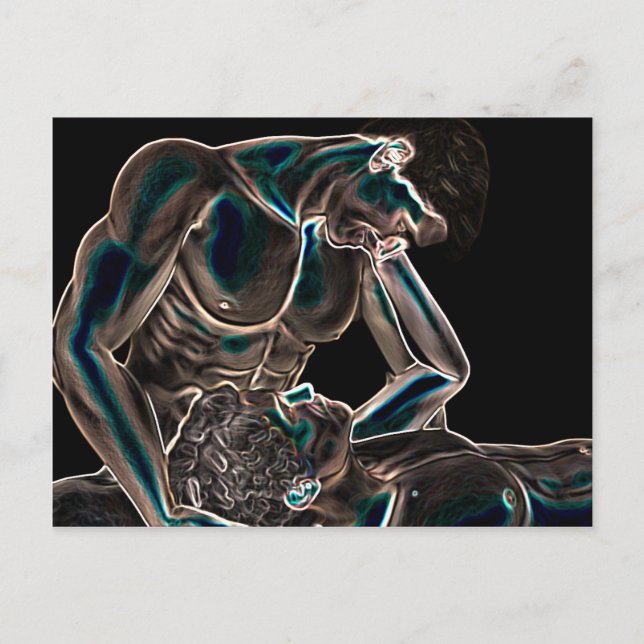 Cartão Postal Gay Love brilhante (Frente)