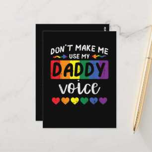 Cartão Postal Gay Não Me Faça Usar Voz De Pai