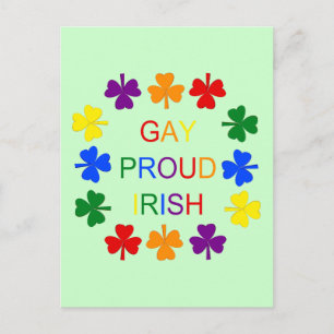 Cartão Postal Gay Orgulho dos Shamrocks LGBT Irlandeses LGBT