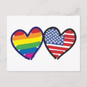 CARTÃO POSTAL GAY-PRIDE-CORAÇÃO E PAVILHÃO