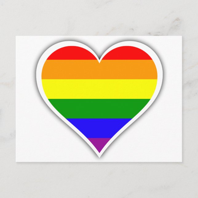 Cartão Postal Gay pride rainbow heart (Frente)