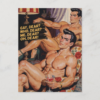 Cartão Postal Gay, querido? Quem, querido? Eu, querido? Oh, quer