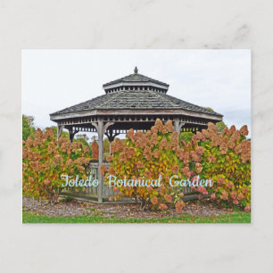 Cartão Postal Gazebo do Jardim Botânico de Toledo com Hortênsias