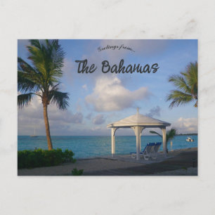 Cartão Postal Gazebo em uma Praia nas Bahamas