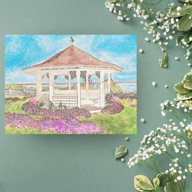 Cartão Postal Gazebo Pintado de Branco em Cape Cod (Criador carregado)